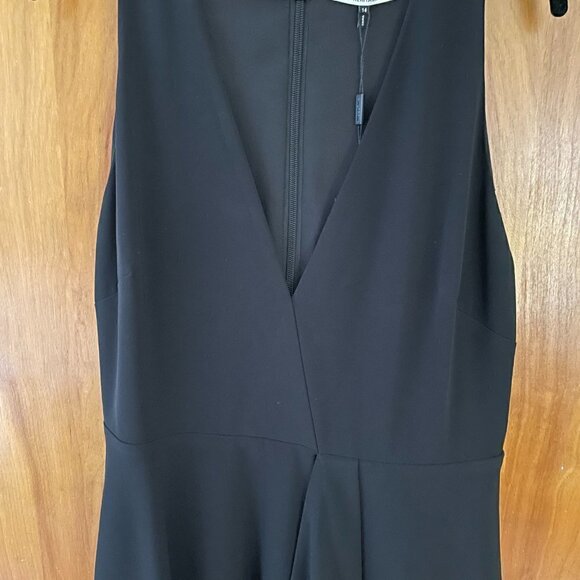NWT Halston Heritage Sleeveless V-Neck Flounced Party Cocktail Dress Black 14 - Picture 5 of 10